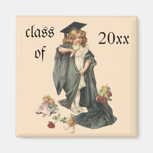 Afstuderen in vintage stijl, gefeliciteerd afgestu magneet (Voorkant)
