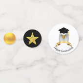 Afstuderen in zwart en goud confetti (Achterkanten)