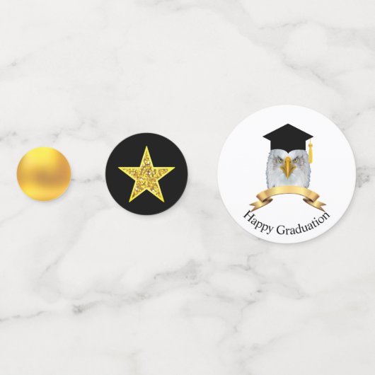 Afstuderen in zwart en goud confetti (Achterkanten)