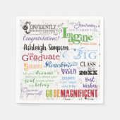 Afstuderen Inspirerend Word Art gepersonaliseerd Servet (Voorkant)