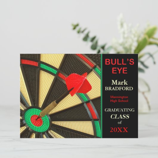 AFSTUDEREN INVITATIE - DART BD, INSERNAAM/JAAR KAART (Staand voorkant)