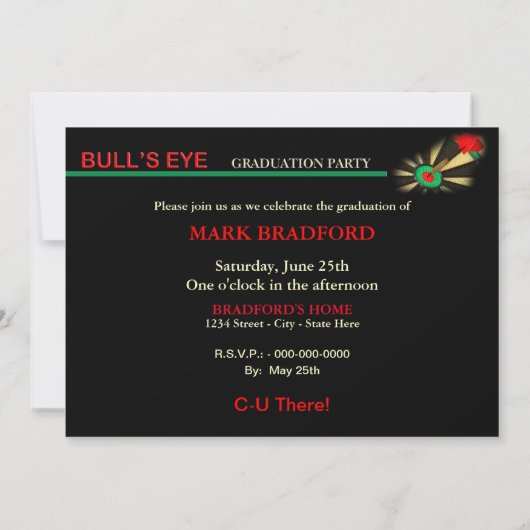 AFSTUDEREN INVITATIE - DART BD, INSERNAAM/JAAR KAART (Achterkant)