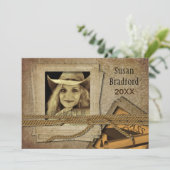 AFSTUDEREN INVITATIE - , FOTO/JAAR INVOER KAART (Staand voorkant)