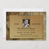 AFSTUDEREN-INVITATIE -RUSTISCH ANTIEK -FOTO/BACK KAART (Achterkant)