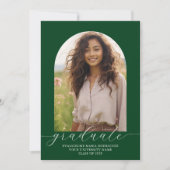 Afstuderen Invitation 2 foto's Arch Green Kaart (Voorkant)