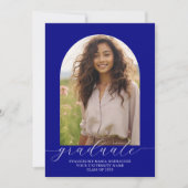 Afstuderen Invitation 2 foto's Arch Navy Kaart (Voorkant)