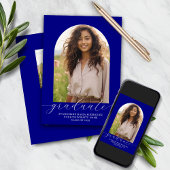 Afstuderen Invitation 2 foto's Arch Navy Kaart