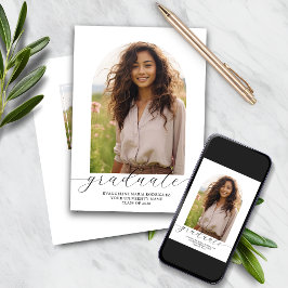 Afstuderen Invitation 2 Foto's Arch White Kaart