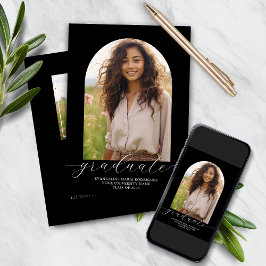 Afstuderen Invitation 2 Foto's Arch - Zwart Kaart