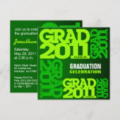 Afstuderen Invitation Celebrate 2011 Go Green Kaart (Voorkant / Achterkant)