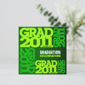 Afstuderen Invitation Celebrate 2011 Go Green Kaart (Staand voorkant)