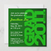 Afstuderen Invitation Celebrate 2011 Go Green Kaart (Achterkant)
