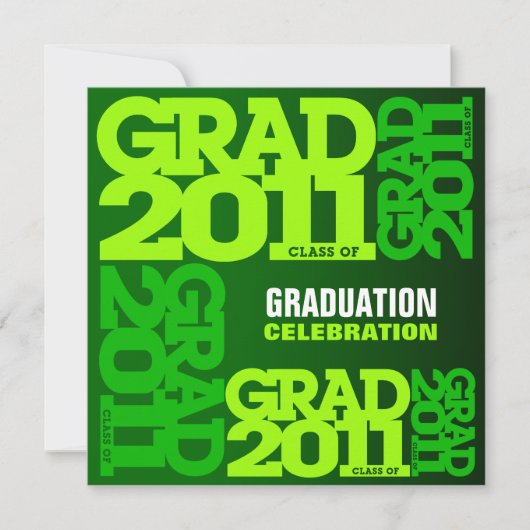 Afstuderen Invitation Celebrate 2011 Go Green Kaart (Voorkant)
