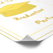 Afstuderen Invitation Goud Pet Printable Poster (Hoek)