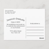 Afstuderen Invitation Modern Minimal White Briefkaart (Achterkant)