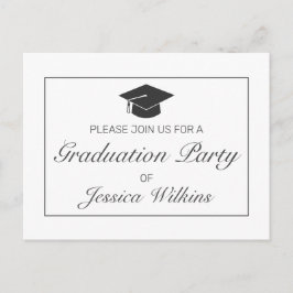 Afstuderen Invitation Modern Minimal White Briefkaart