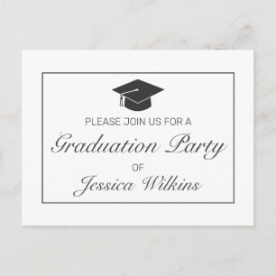 Afstuderen Invitation Modern Minimal White Briefkaart