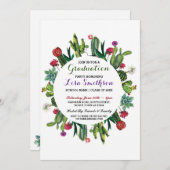 Afstuderen Invitation Party Fiesta Cactus Invite Kaart (Voorkant / Achterkant)