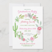 Afstuderen Invitation Party Fiesta Cactus Invite Kaart (Voorkant)