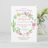 Afstuderen Invitation Party Fiesta Cactus Invite Kaart (Staand voorkant)