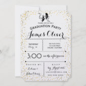Afstuderen Invitation Theater Major Gold en Black Kaart (Voorkant)