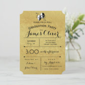 Afstuderen Invitation Theatre Major Goud en Zwart Kaart (Staand voorkant)