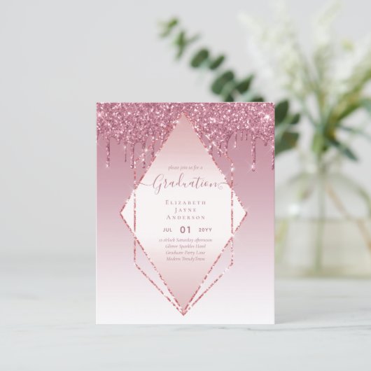 AFSTUDEREN INVITEERT - Glitter Girly Glamor uitdro (Staand voorkant)