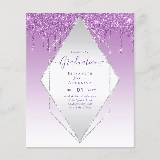 AFSTUDEREN INVITEERT - Glitter Girly Glamor uitdro Flyer (Voorkant)