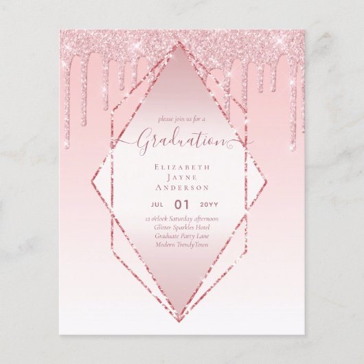 AFSTUDEREN INVITEERT - Glitter Girly Glamor uitdro Flyer (Voorkant)