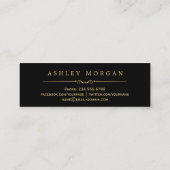 Afstuderen Invoegen Kaart Floral Black White Strip Contactkaartje (Achterkant)