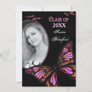 Afstuderen-inwijking - vlinder - foto-insteekplaat kaart