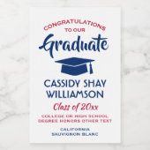 Afstuderen is geschikt voor moderne rode witte en wijn etiket (Enkel label)