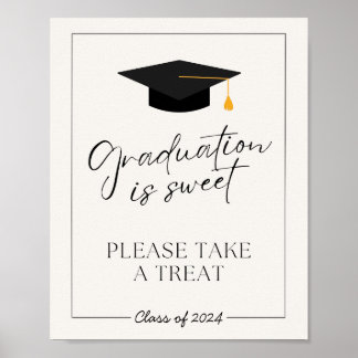 Afstuderen is Sweet Table Sign Poster