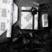 Afstuderen Jaar | Basic Zwart op wit Celebration Cadeaupapier