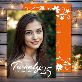 Afstuderen jaar en foto Oranje afstudeerfeest Kaart