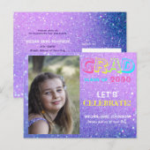 Afstuderen jaar girale middelbare school afstudeer briefkaart (Voorkant / Achterkant)