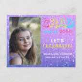 Afstuderen jaar girale middelbare school afstudeer briefkaart (Voorkant)