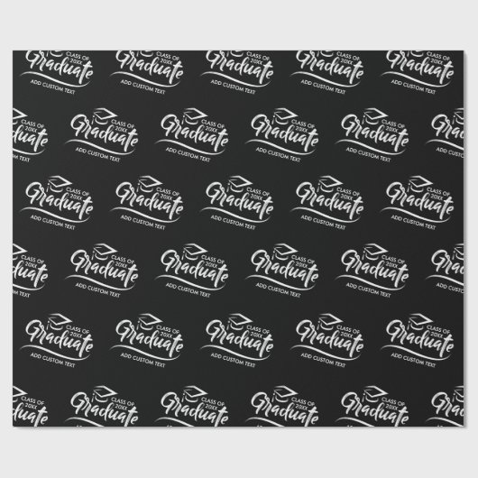 Afstuderen jaar Jouw naam aangepast Afstuderen Cadeaupapier (Vlak)