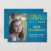 Afstuderen jaar kleurrijke middelbare school afstu briefkaart (Voorkant / Achterkant)