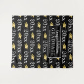 Afstuderen Jaar Metallic Goud Pet Patroon Foto Op Wandkleed (Voorkant (horizontaal))