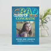 Afstuderen jaar middelbare school foto aankondigin (Staand voorkant)