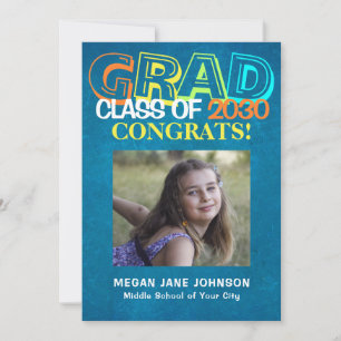 Afstuderen jaar middelbare school foto aankondigin