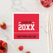 Afstuderen Jaar Rood Wit en Zwart Afstuderen Naam Servet (Insitu)