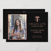 Afstuderen jaar roos gouden foto van verpleegschoo (Voorkant / Achterkant)