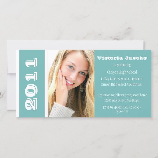 Afstuderen Jaar Uitnodiging zee groen (Voorkant)