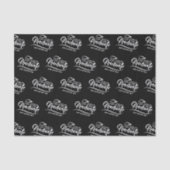 Afstuderen jaar zwart, wit, aangepast Afstuderen Tissuepapier (Voorkant)