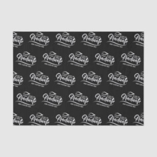 Afstuderen jaar zwart, wit, aangepast Afstuderen Tissuepapier