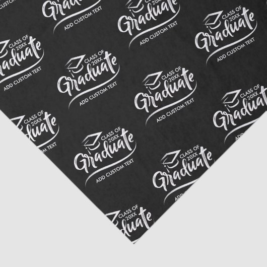Afstuderen jaar zwart, wit, aangepast Afstuderen Tissuepapier (Detail)
