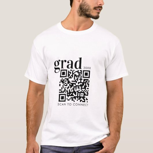 Afstuderen jaarklasse Afstuderen QR-code T-shirt (Voorkant)
