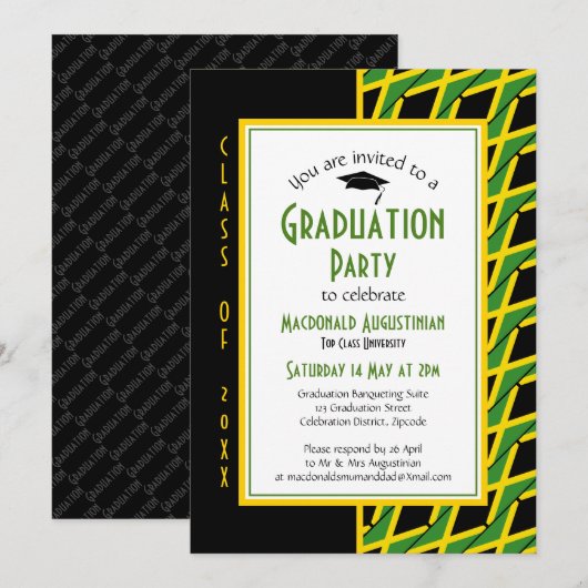 AFSTUDEREN JAMAICA Jamaican Patriotic Kaart (Voorkant / Achterkant)